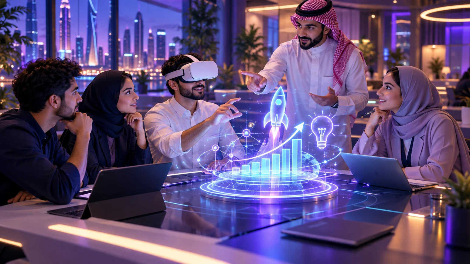تصور لدعم ريادة الأعمال بالتقنيات الغامرة: رواد أعمال ومرشد حول نموذج ثلاثي الأبعاد لخطة مشروع ناشئ