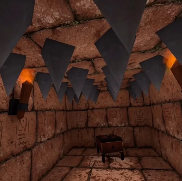 فخاخ السقف في ممرات الهرم في لعبة Egypt VR